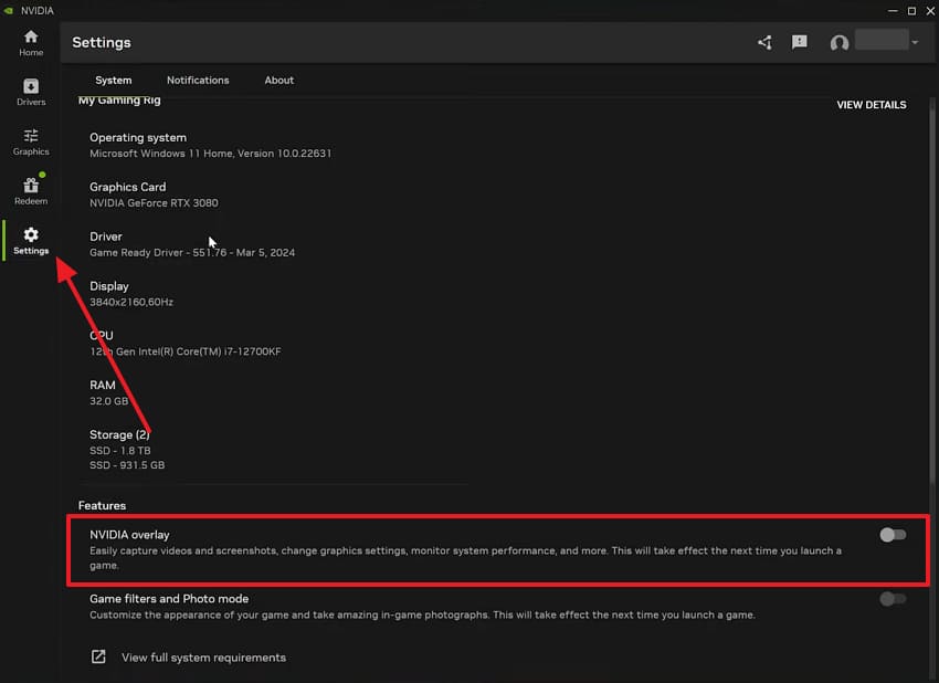 disable nvidia overlay