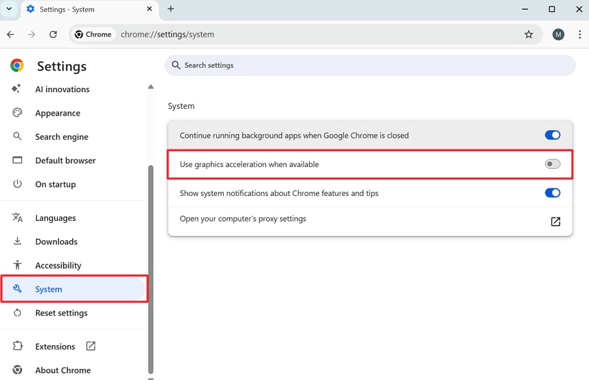 disable hardware acceleration