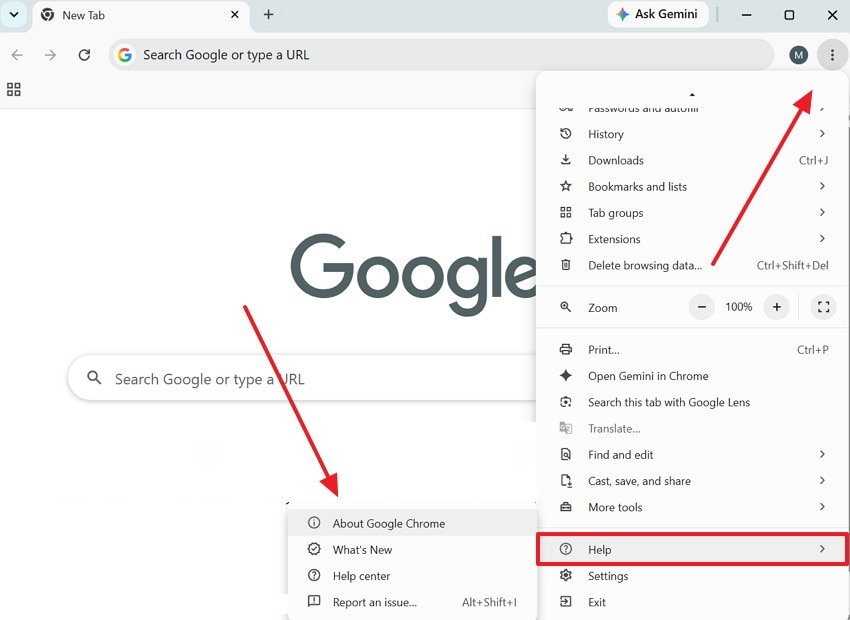 access about google chrome