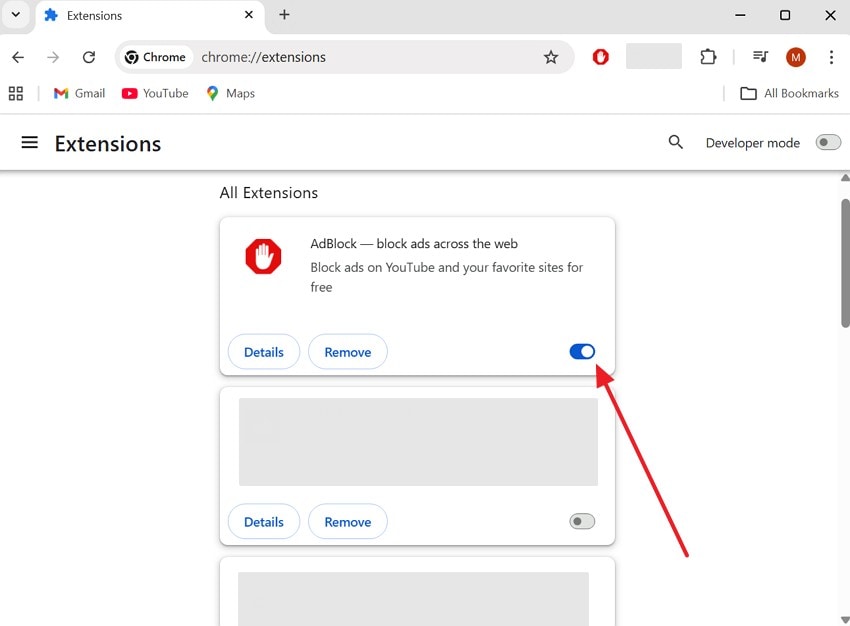 disable chrome browser extensions