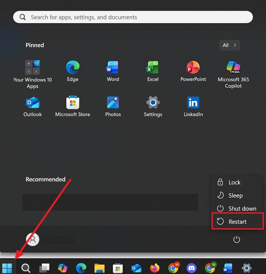 restart pc