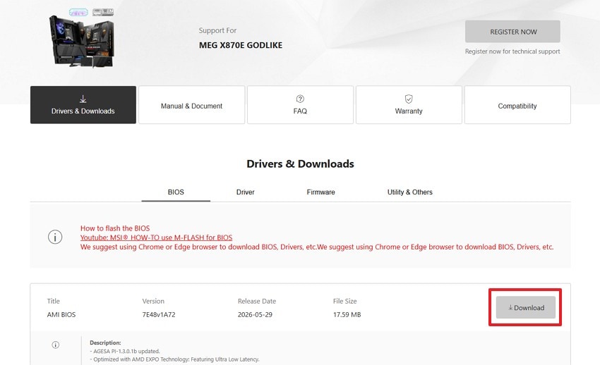 download motherboard bios
