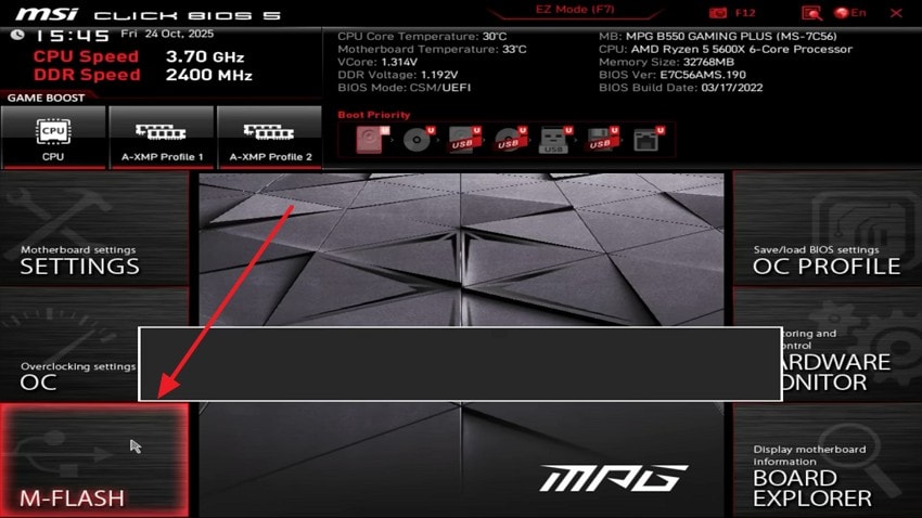 open mflash in bios