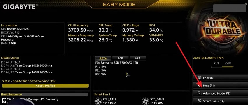access advanced mode in bios