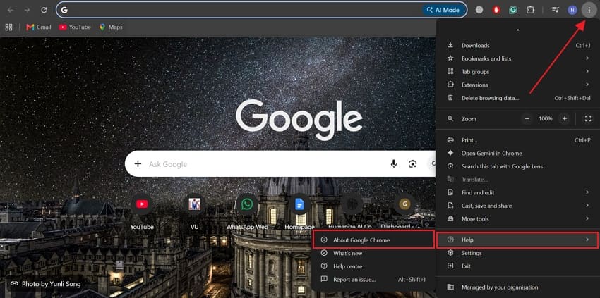 open about google chrome