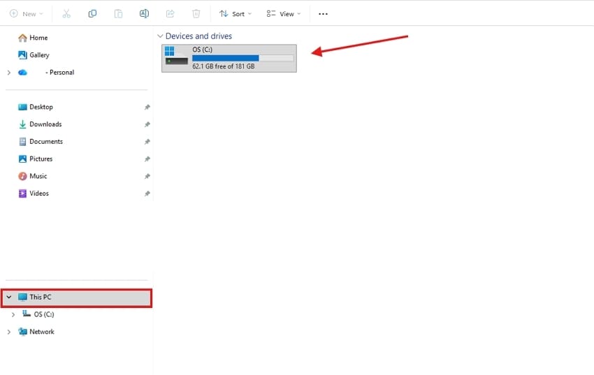 Windows 저장 공간 확인