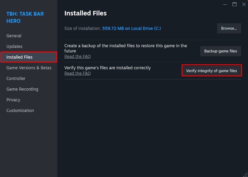 Steam 게임 파일 무결성 확인