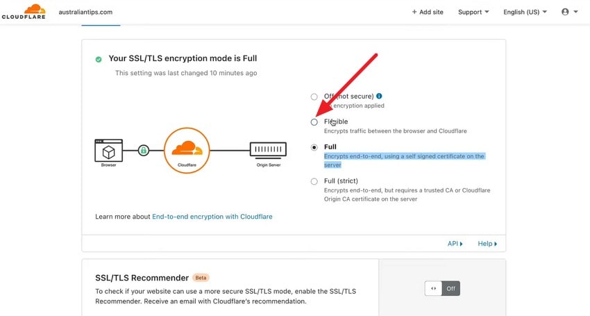Cloudflare SSL 모드 선택