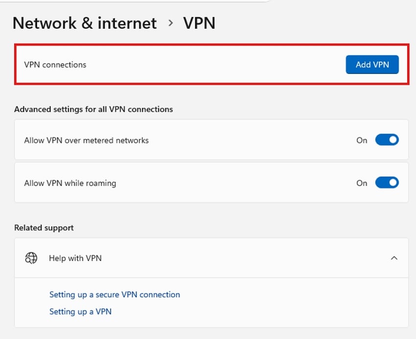vpn connection toggle off