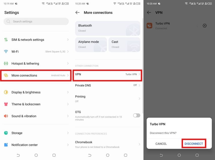 vpn turn off android