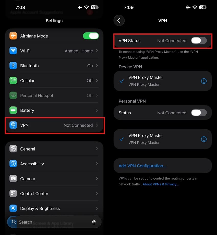 vpn turn off iphone