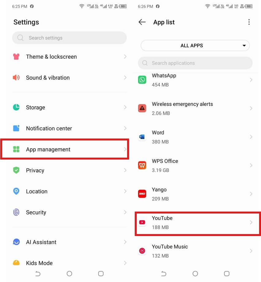 search youtube setting andriod