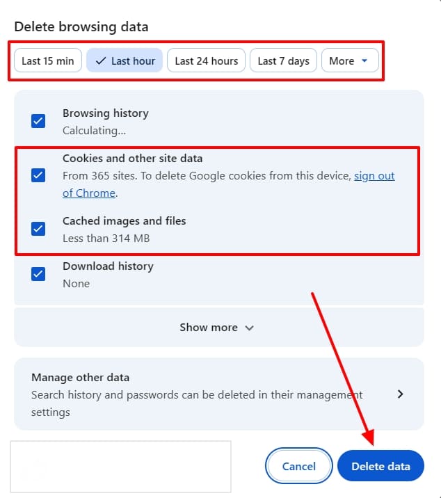 remove unused browsing data