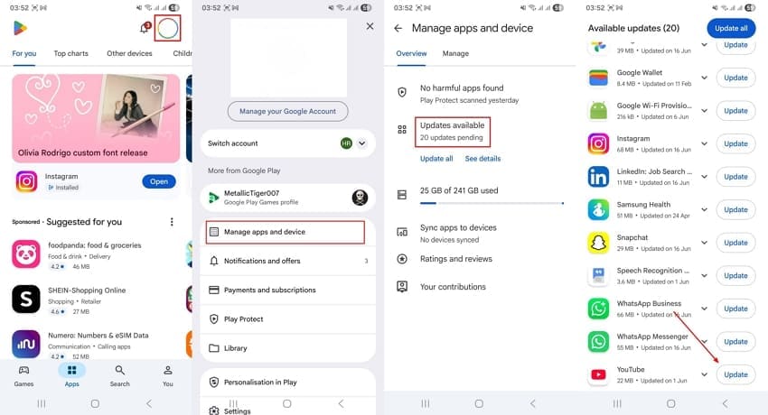 android youtube app update