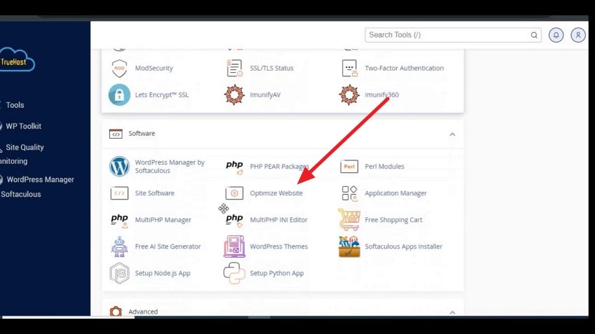 open optimize website settings