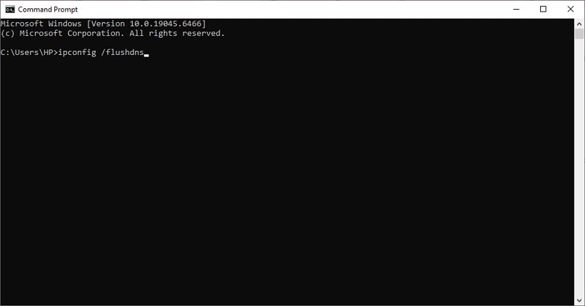 run ipconfig flushdns command