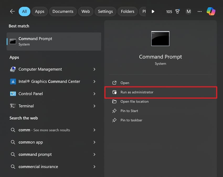 access command prompt