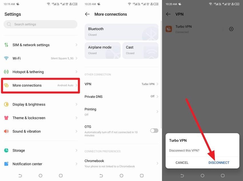 disconnect the vpn