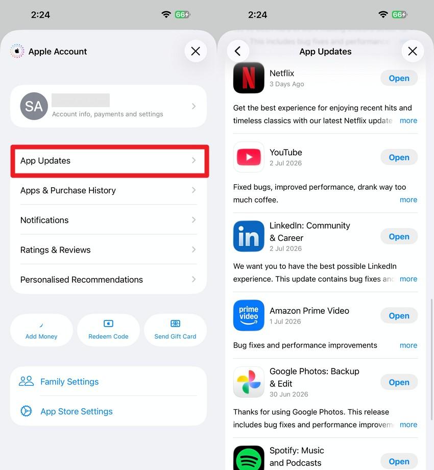 update the app