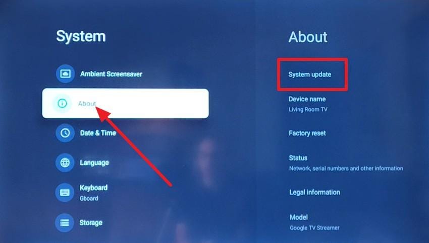 tap about to update