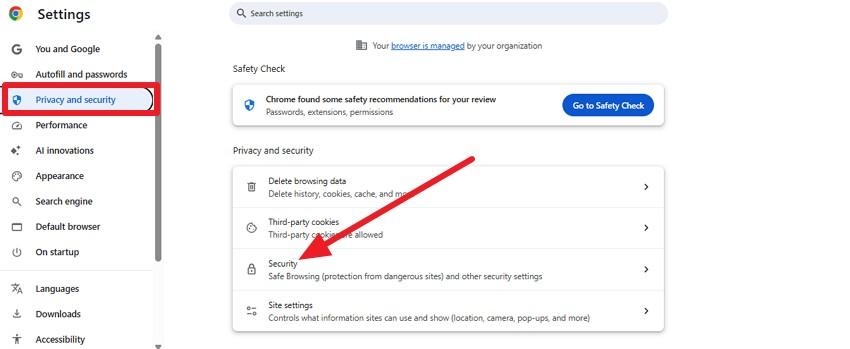 tap security option