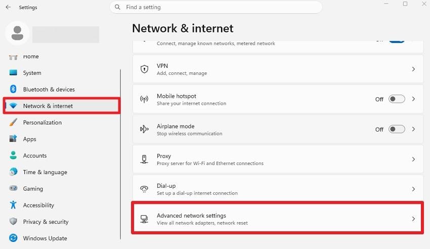go to network and internet