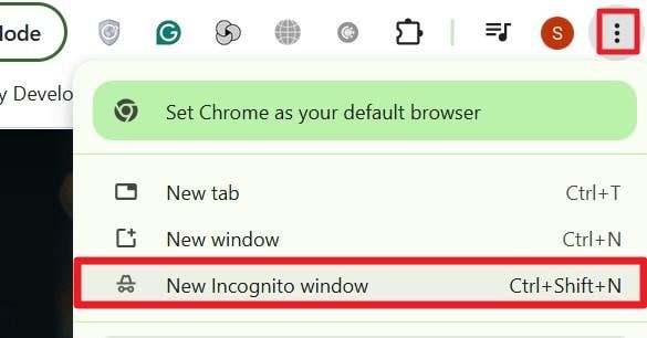 go to incognito mode