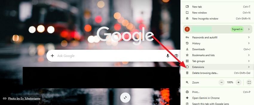 access extensions option
