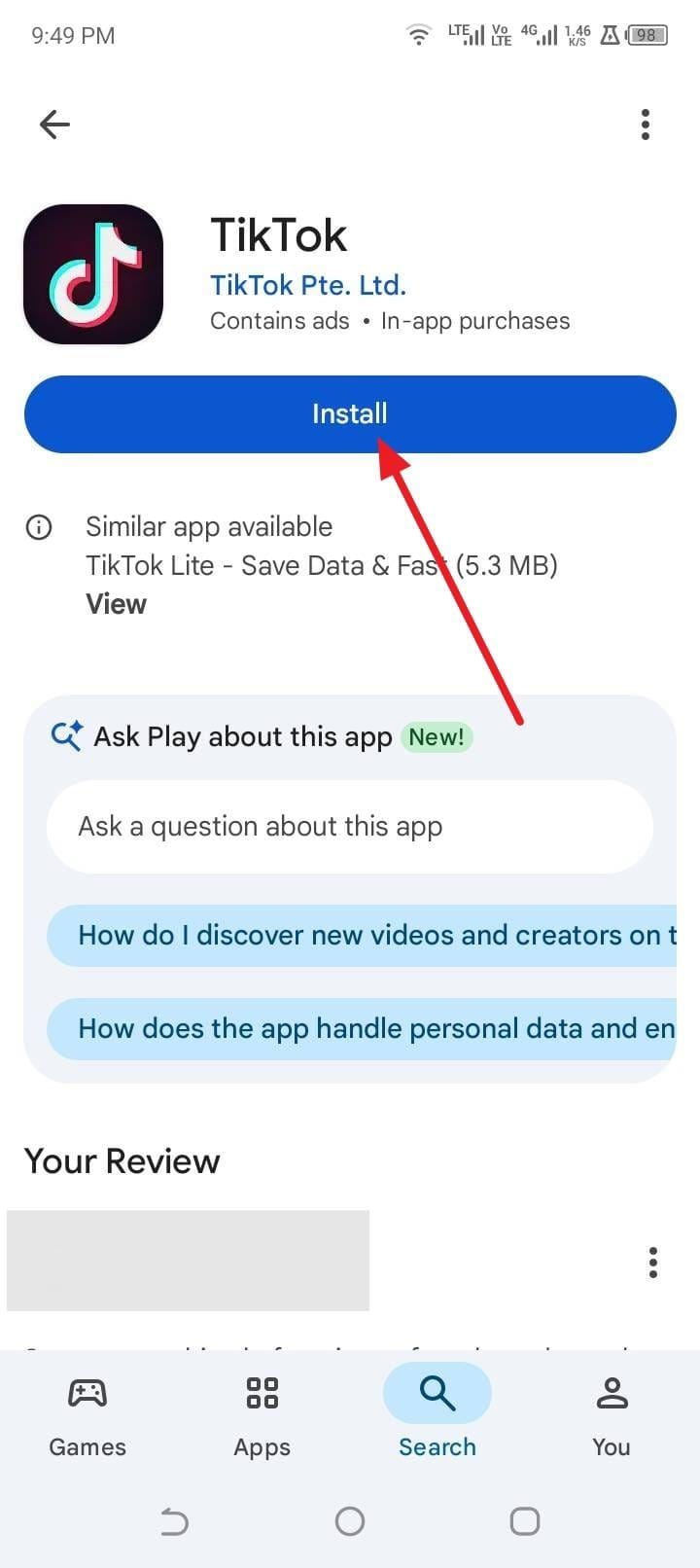 install the tiktok app
