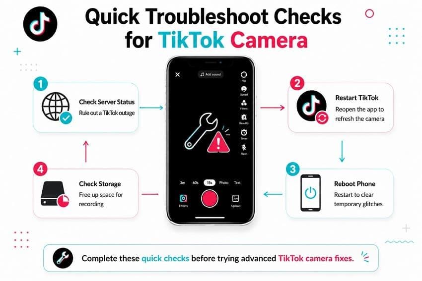 tiktok camera not working checks