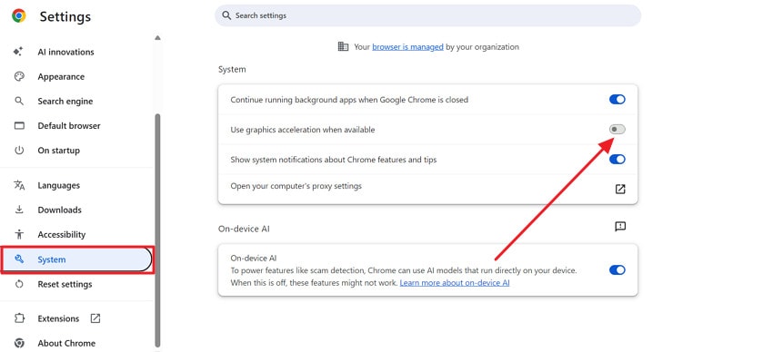 turn off hardware acceleration