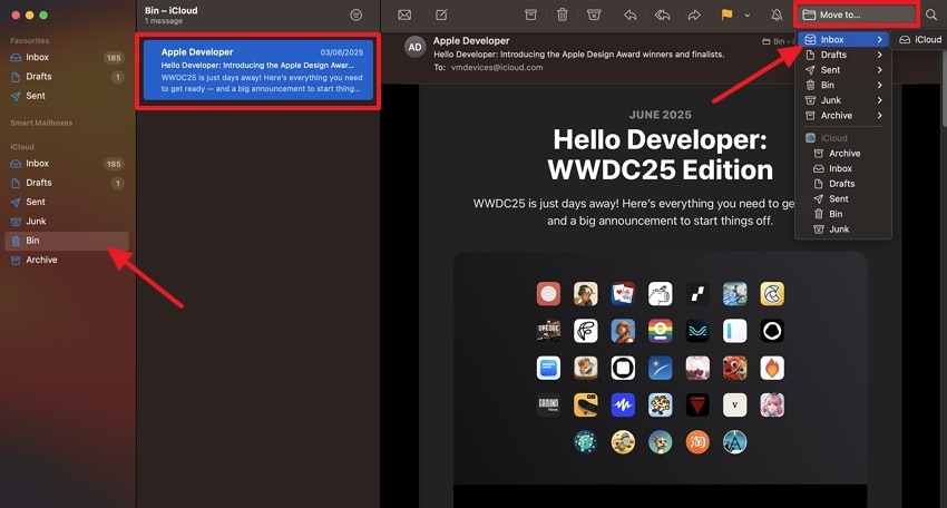 recover deleted email mac using mail