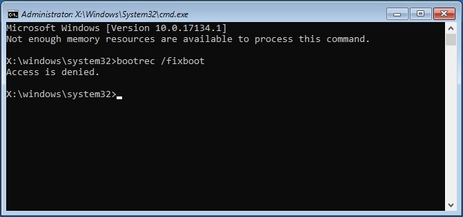 fixboot access is denied error