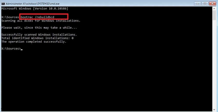 rebuild bootrec cmd windows 10
