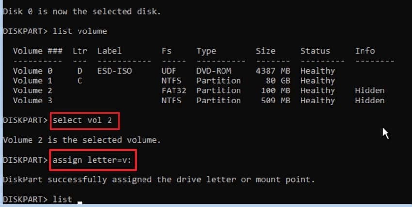 assign drive letter windows cmd