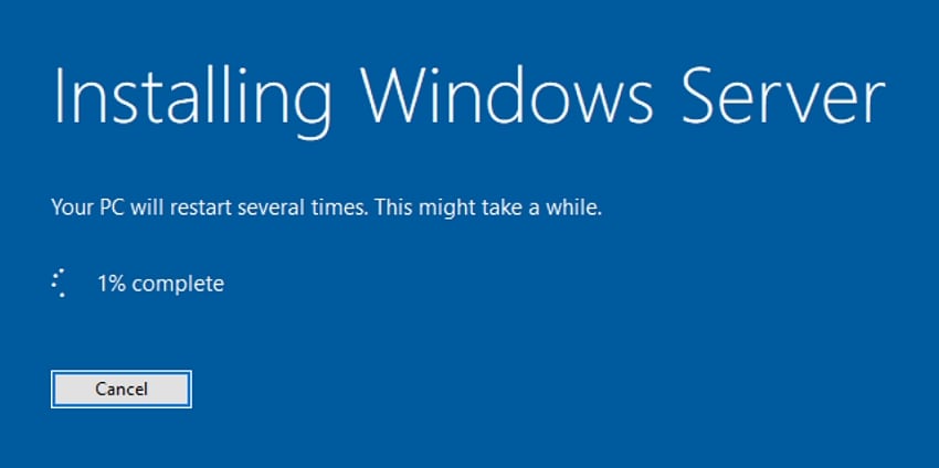 installing windows server setup