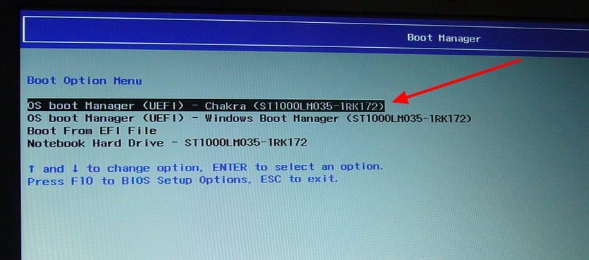 choose uefi boot mode