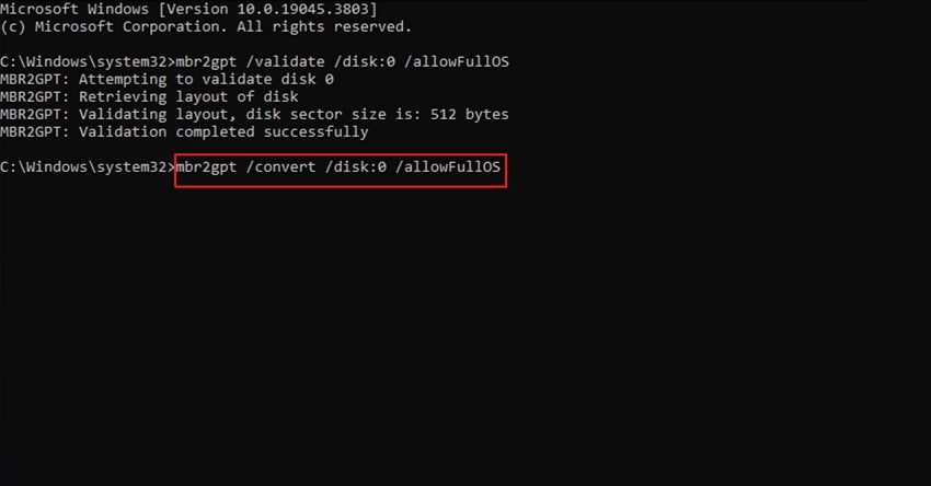 convert mbr to gpt cmd