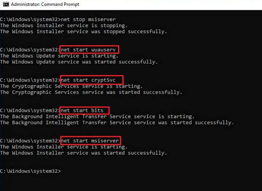 restart windows update services