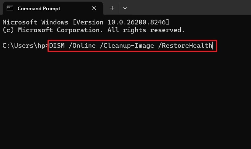 run dism repair command
