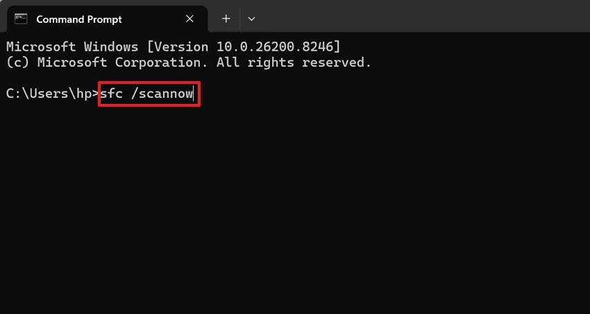 run sfc scan command