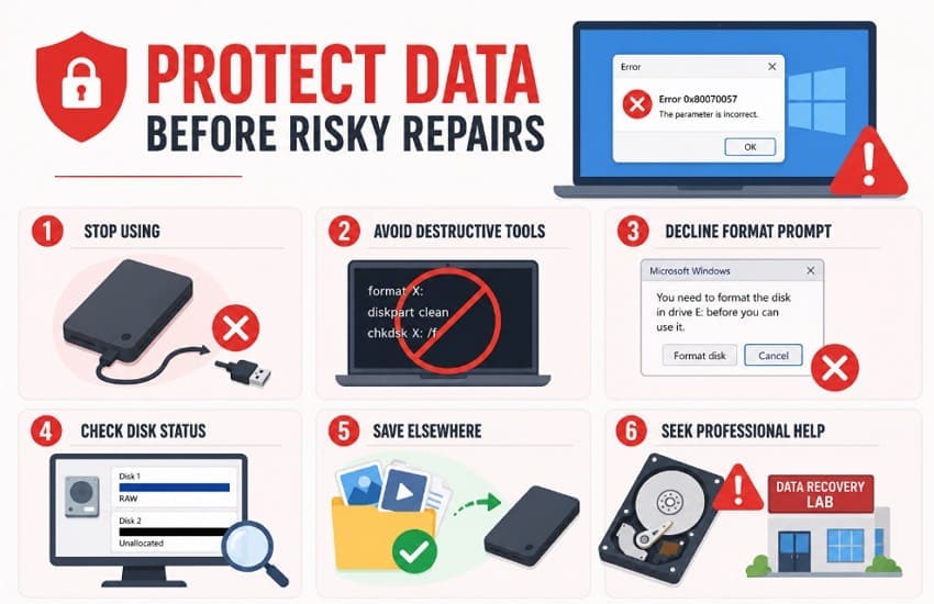 protect data before repairs