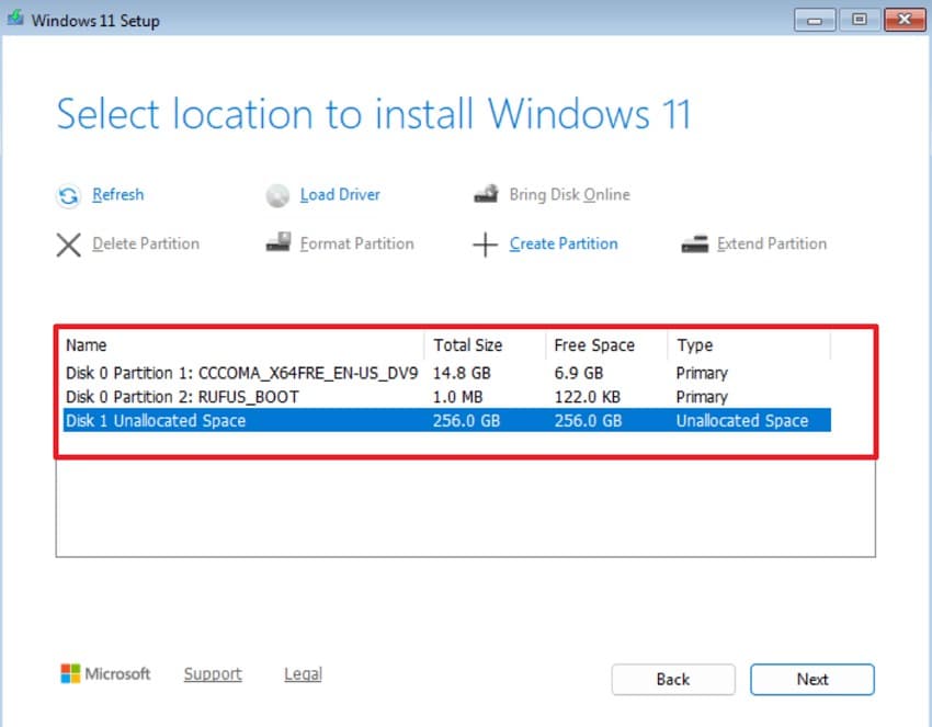 select correct installation disk