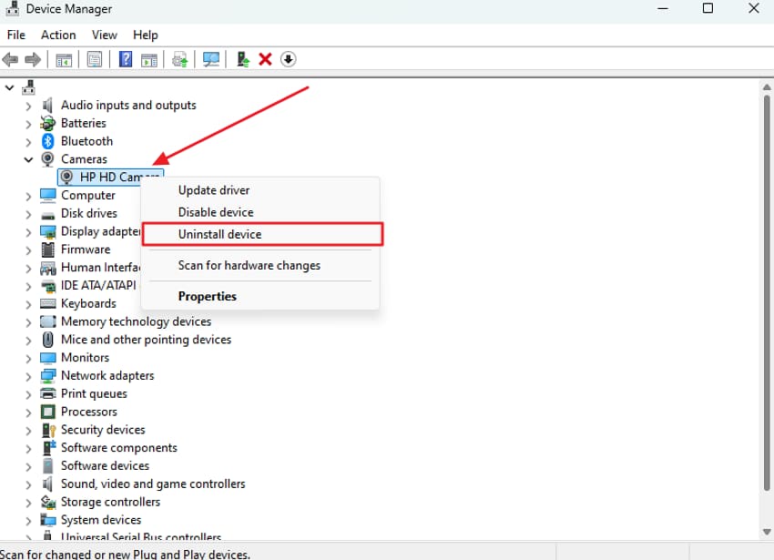 uninstall a device