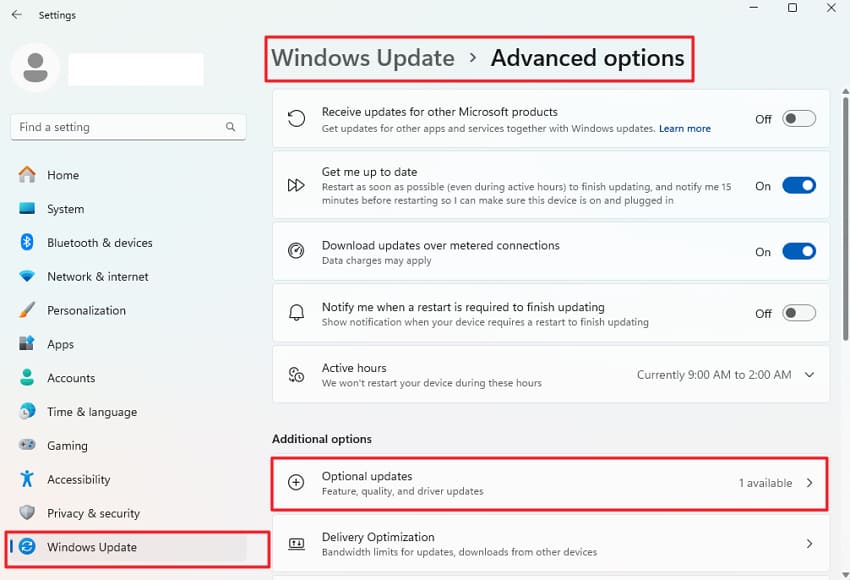 access windows updates