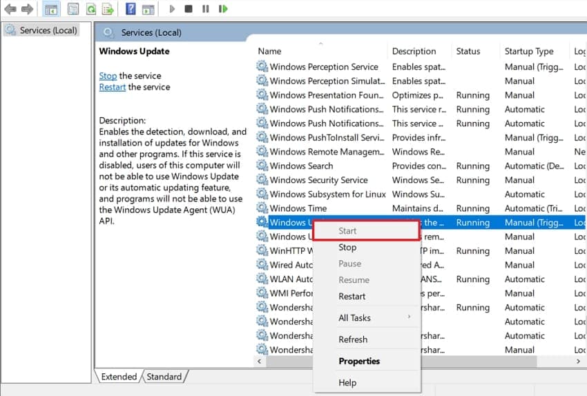 verify windows update running