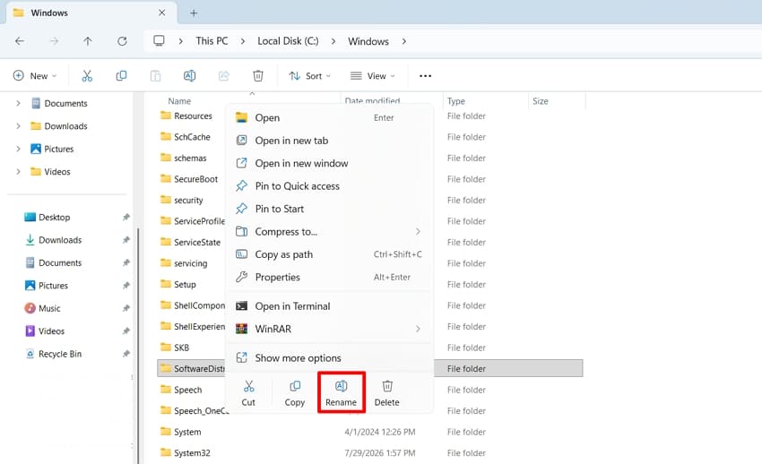 rename systemdistribution folder file explorer