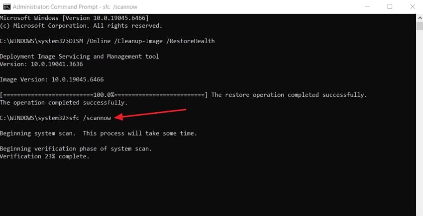 sfc scan retry windows update