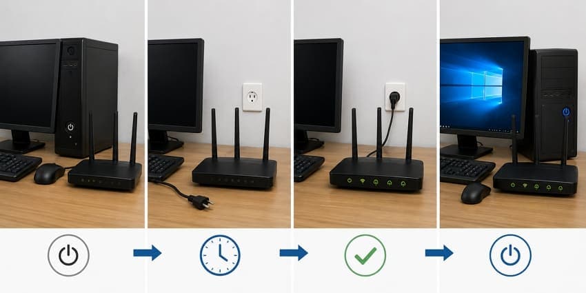 restart pc router update windows