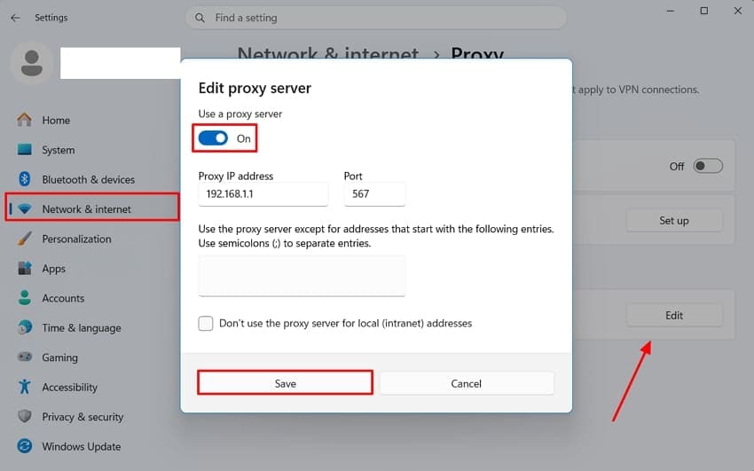 turn off proxy server